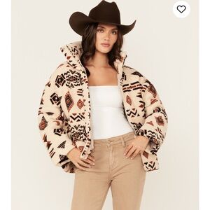 Miss Me Jean Southwestern Sherpa Jacket NWT